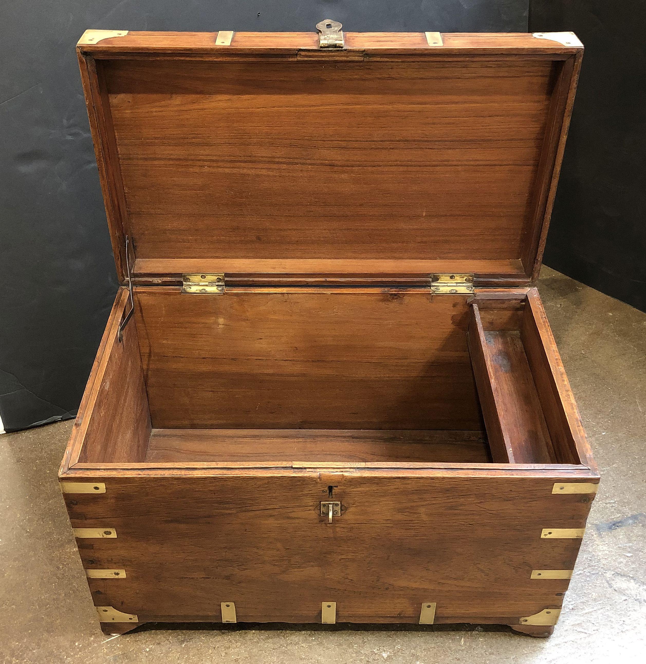 British Military Officer's Campaign Trunk of Brass-Bound Teak 12
