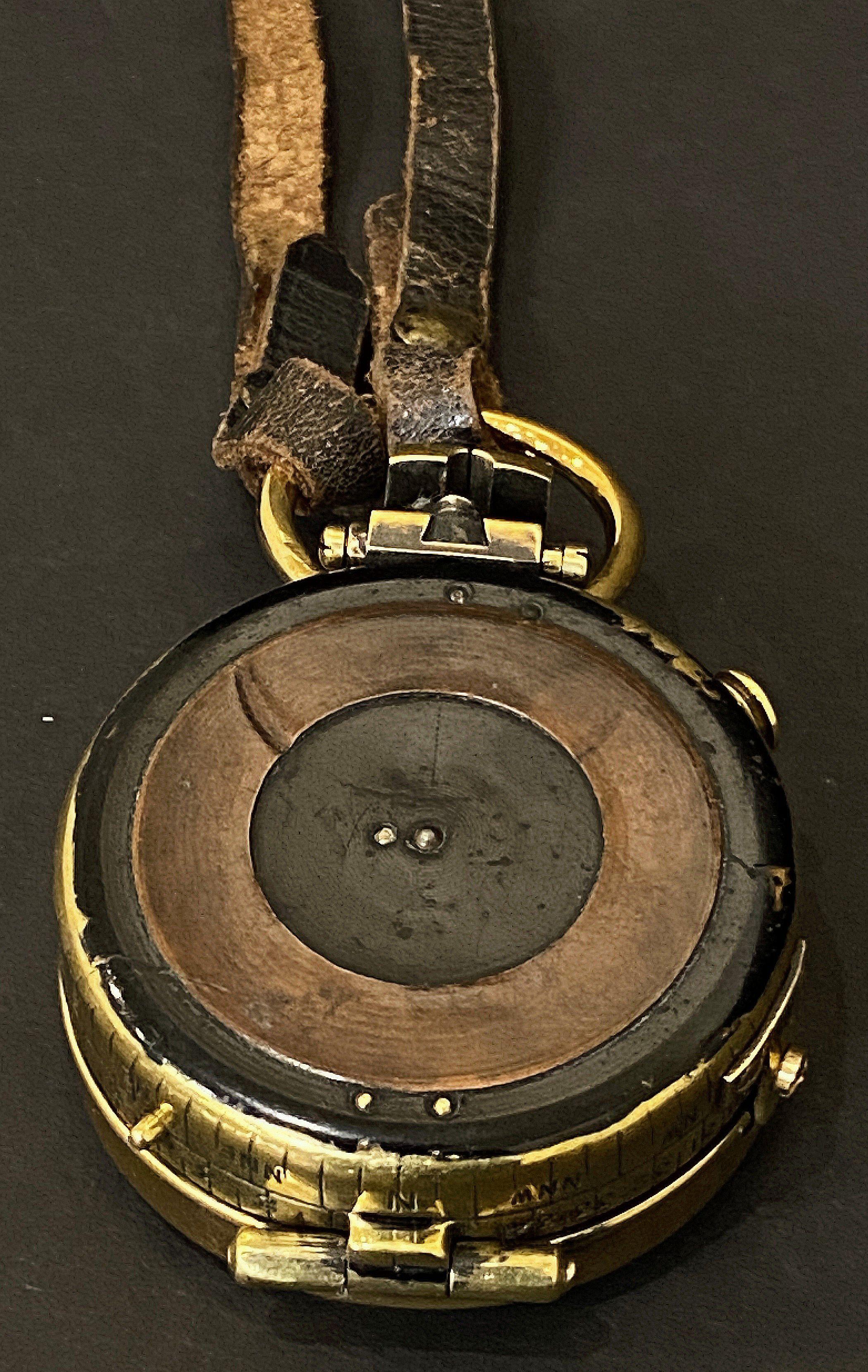 British Militray Officer's WWI Marconi Marching Compass with Lanyard Strap 2
