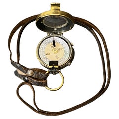 British Militray Officer's WWI Marconi Marching Compass with Lanyard Strap