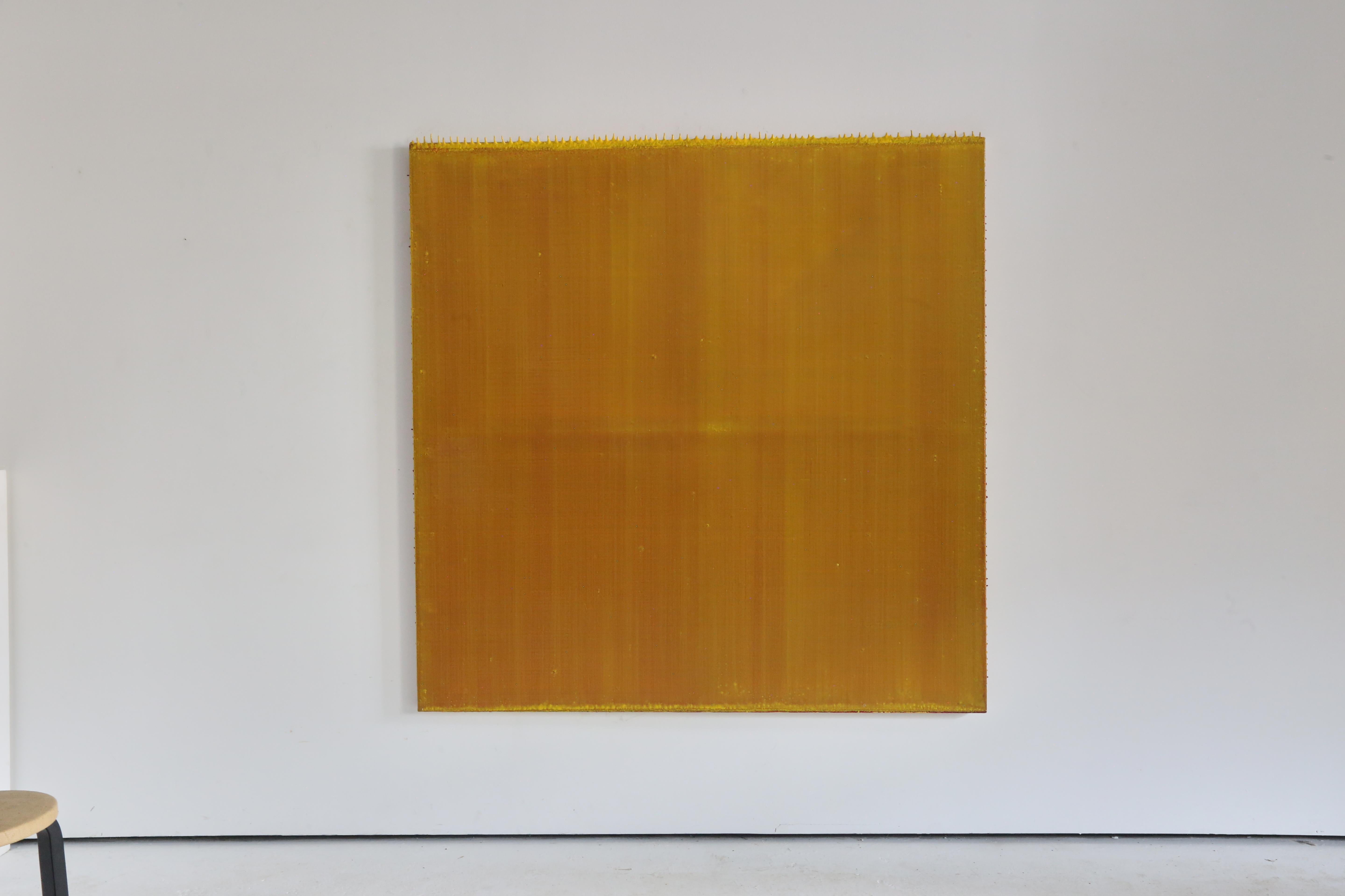 ‘Apparently Yellow’ by Torie Begg (1962 - 2022). 

Oil on canvas. Signed and dated verso 1997.

W 150cm x H 150cm x D 4cm


London born artist TORIE BEGG was a renowned minimalist painter during the 90’s & 00’s. Best known for her ‘Apparently..’