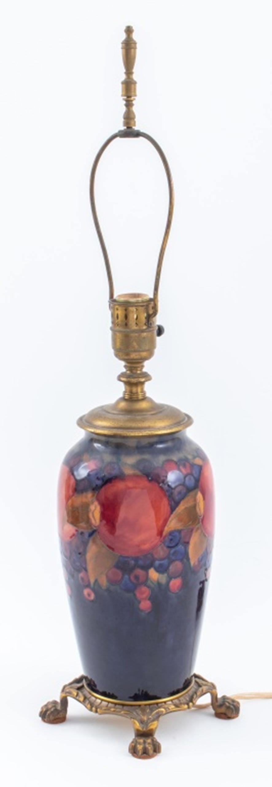 British Moorcroft Pottery glazed ceramic baluster vase in the 