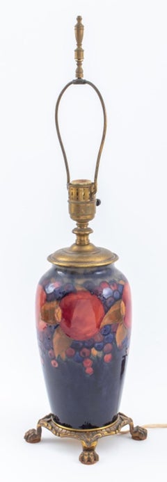 British Moorcroft "Pomegranate" Vase Lamp, 1920s
