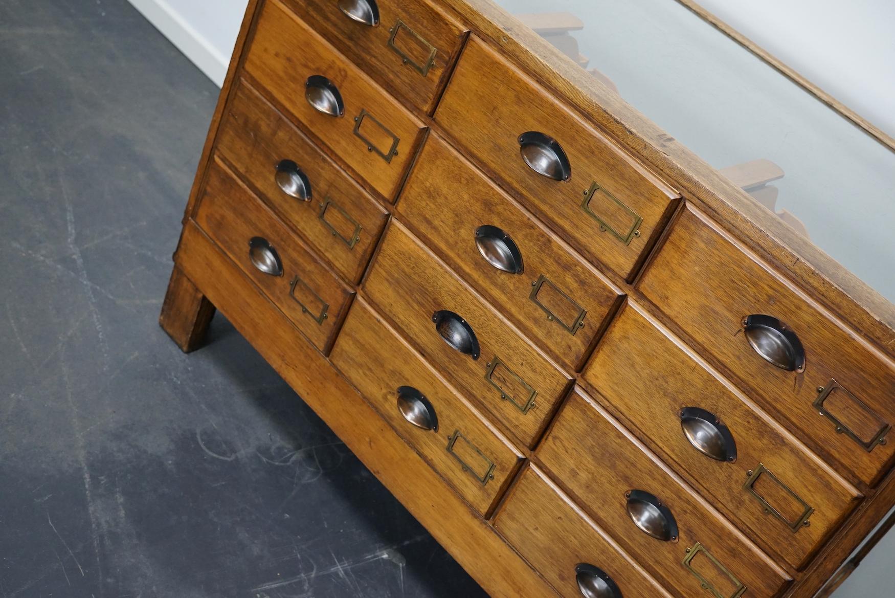 British Oak Haberdashery Cabinet or Shop Counter, 1930s 4