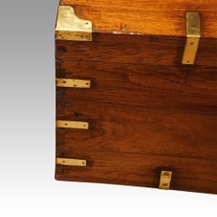 British Officers Victorian Brass Bound Military Chest, circa 1860