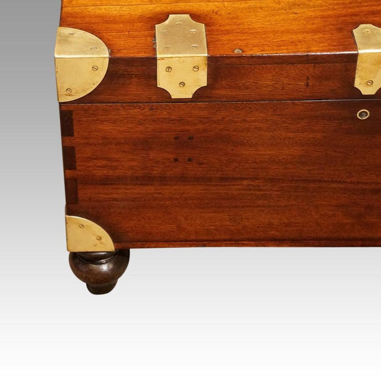 British Officers Victorian Mahogany Military Chest, circa 1885 For Sale