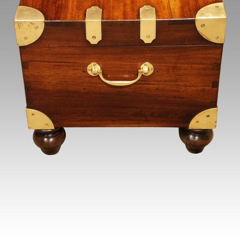 British Officers Victorian Mahogany Military Chest, circa 1885 For Sale