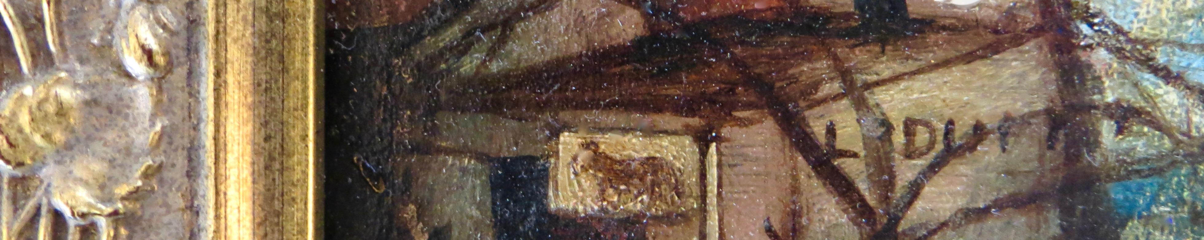 Regency Peinture à l'huile sur panneau britannique. Subject rural, 