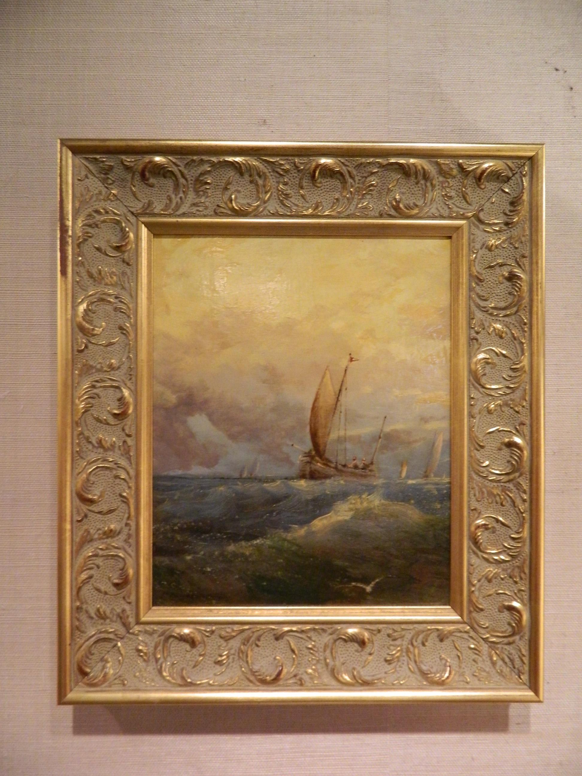 19th century oil on canvas laid down on board 