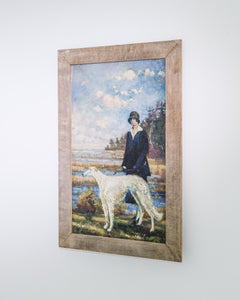 British Oil Painting in Wooden Frame, 1925
