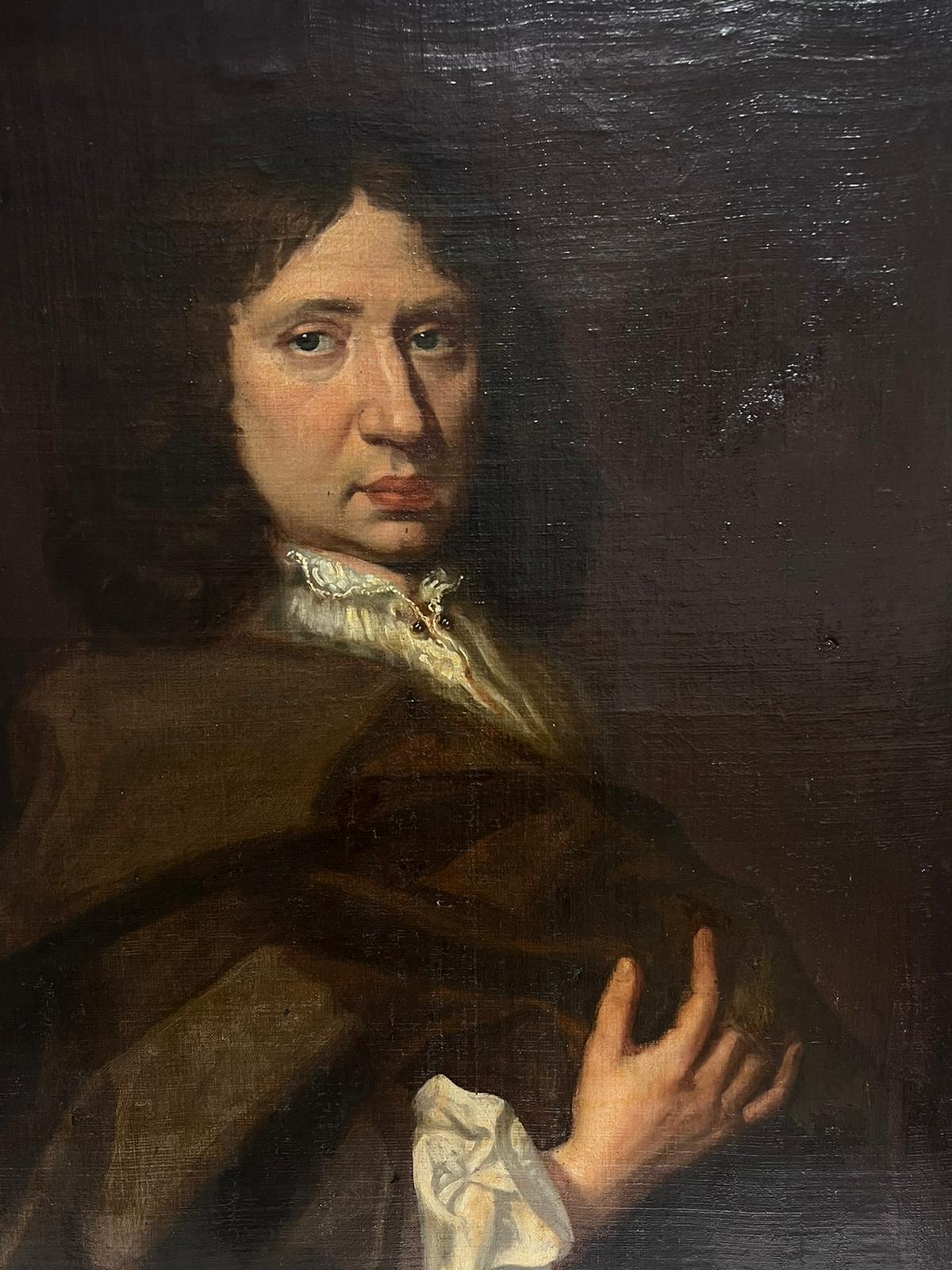 Fine 17th Century British Old Master Oil Painting Portrait of Nobleman in Robes For Sale 2