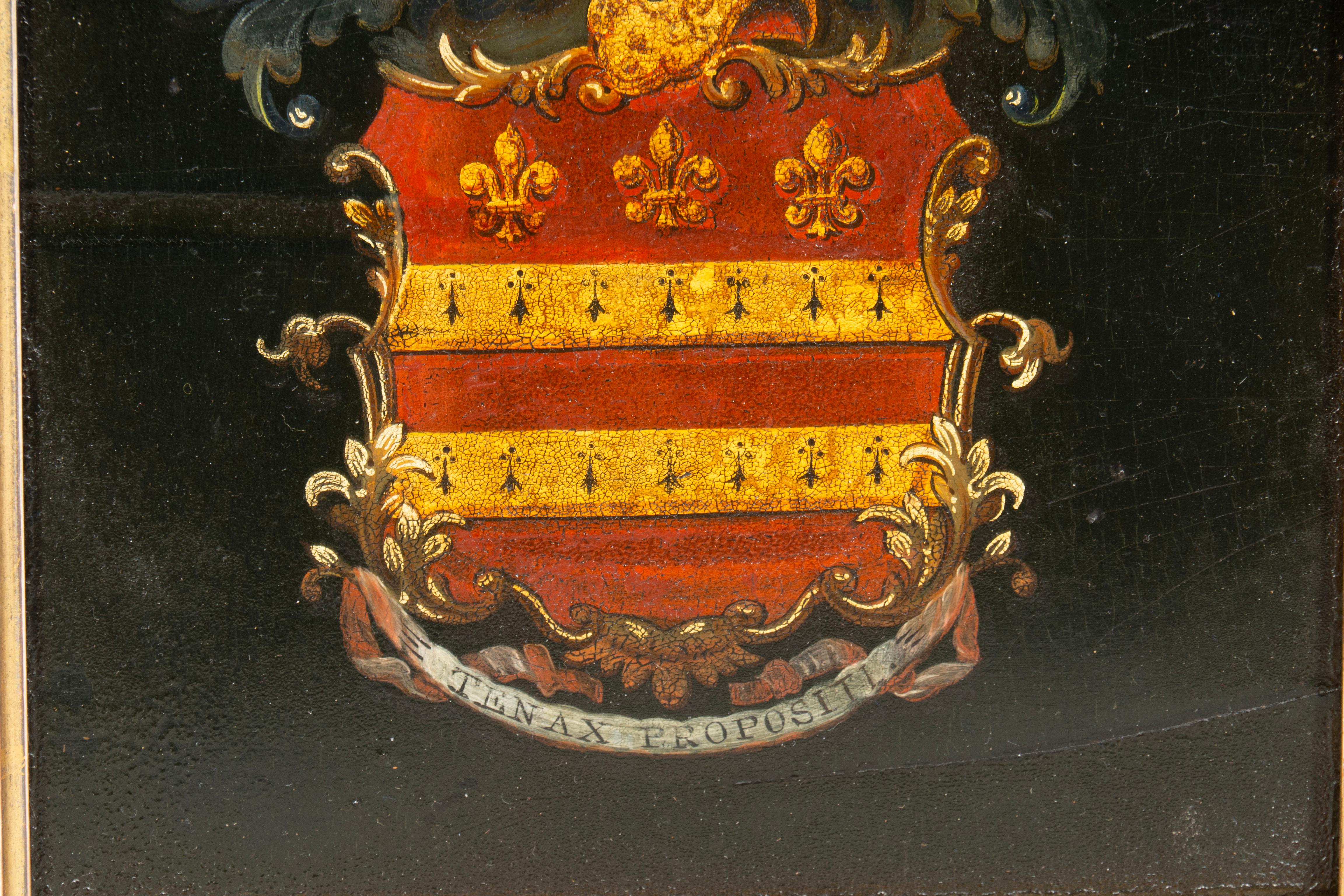 English British Painted Coat Of Arms For Sale