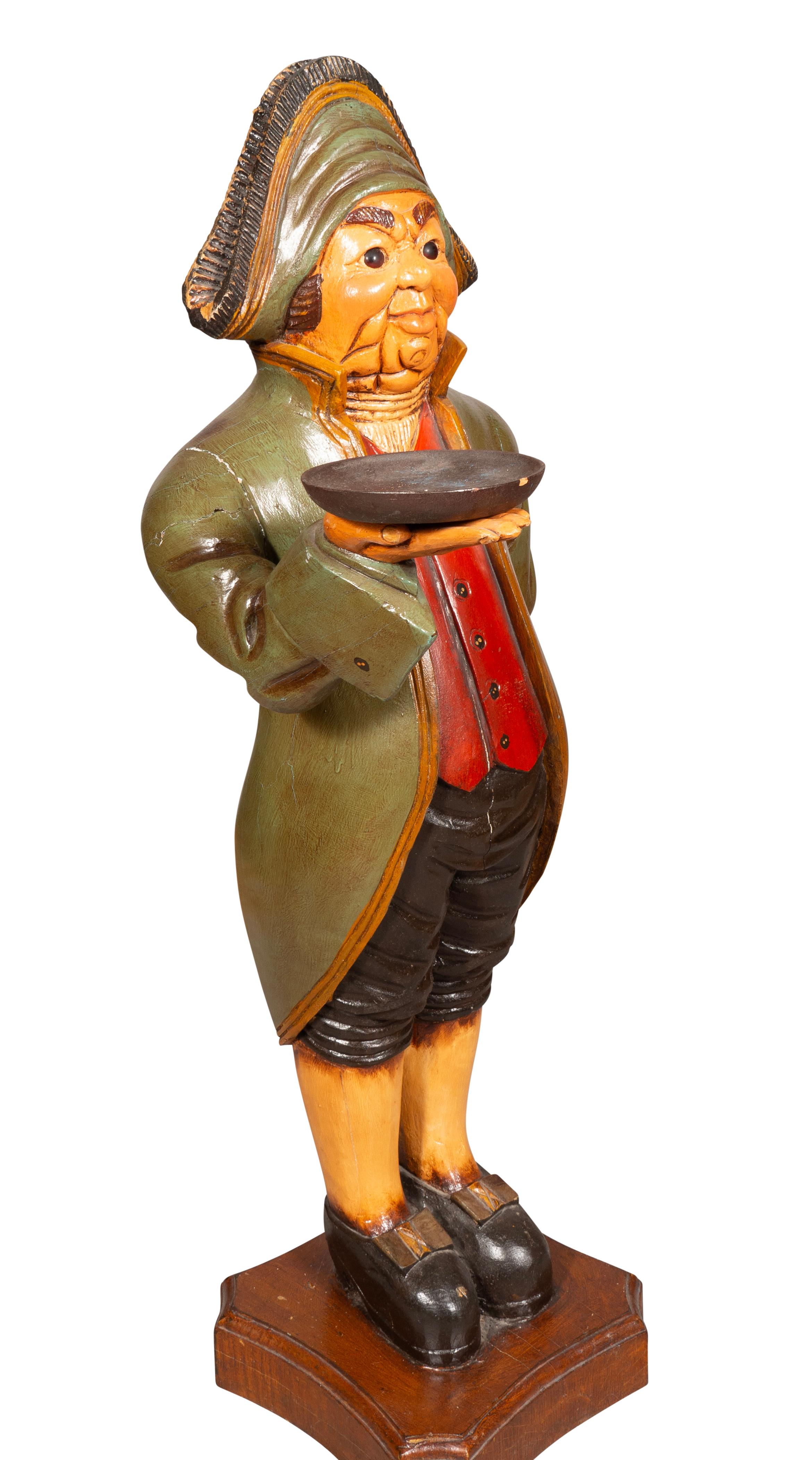 English British Painted Wood Figure Of The Town Crier