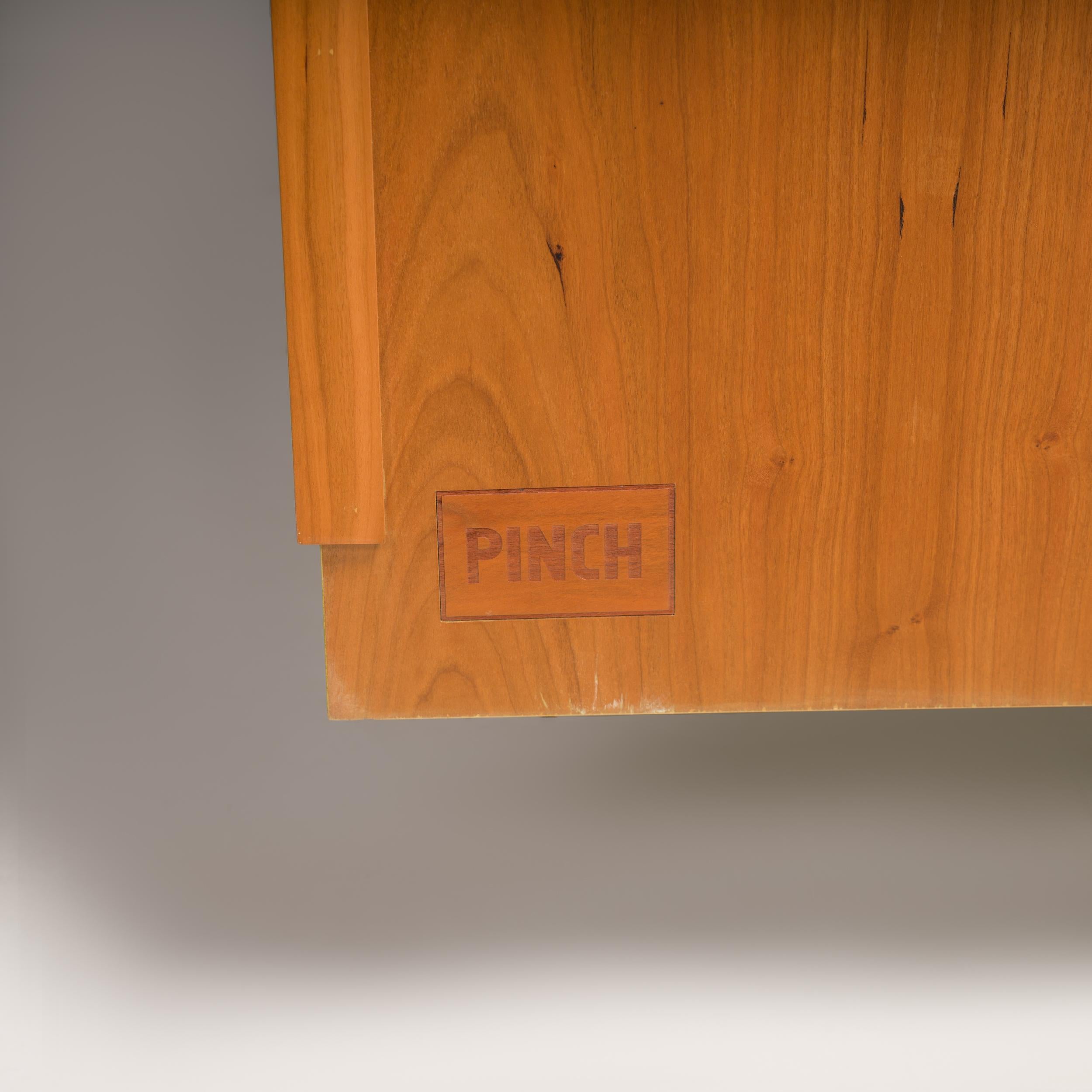 British Pinch Green Alba Large Oak Kitchen Storage Cabinet For Sale 6