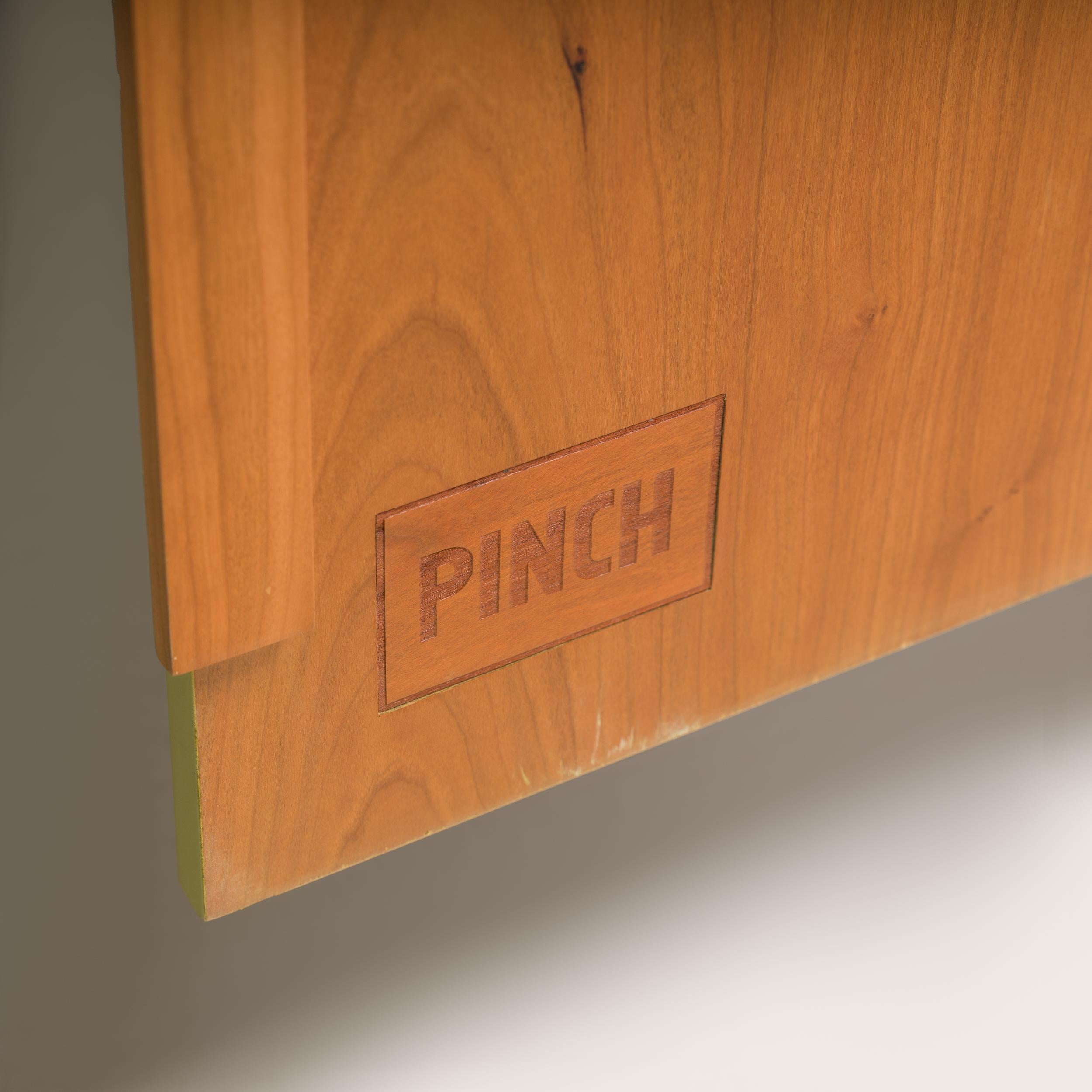 British Pinch Green Alba Large Oak Kitchen Storage Cabinet For Sale 7