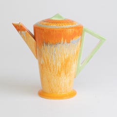 British Porcelain Shelley Art Deco Orange Harmony Coffee Set