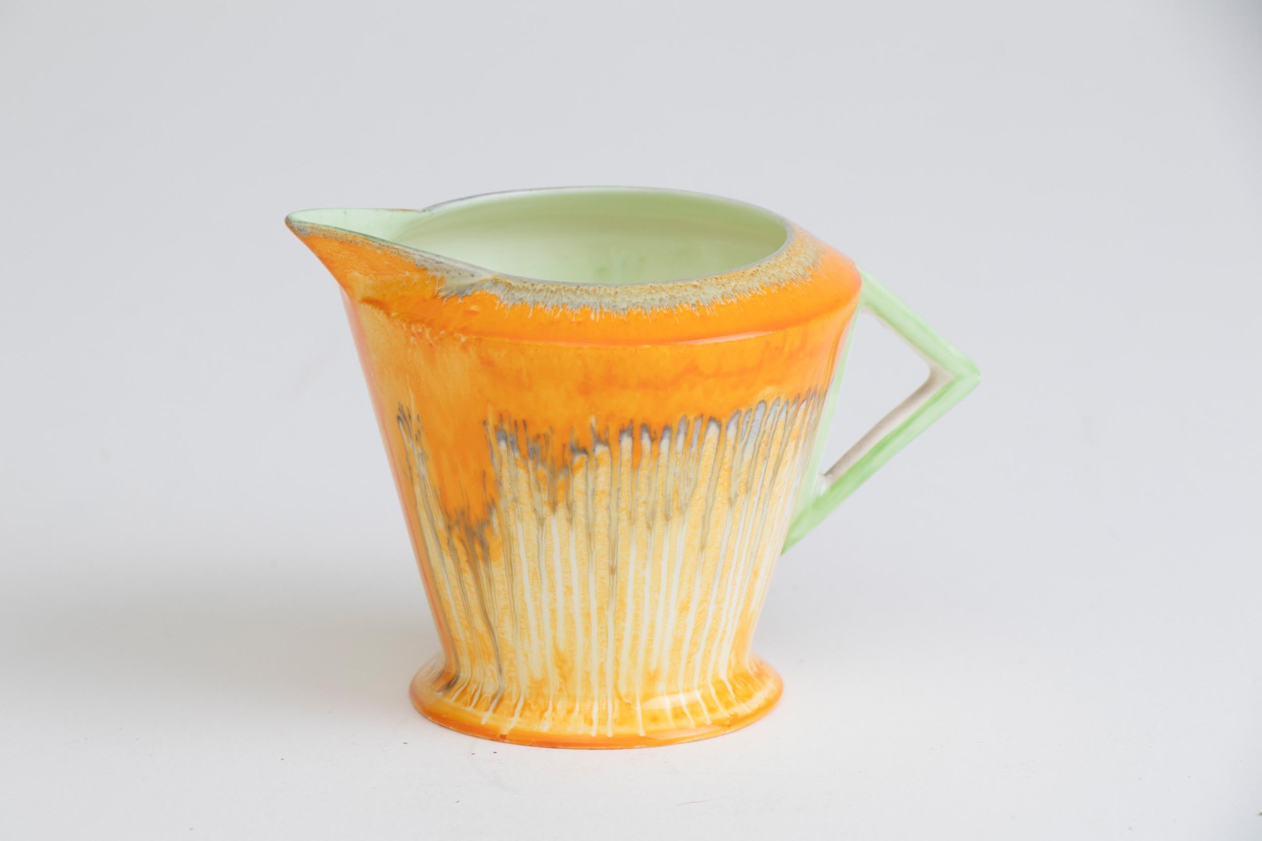 British Porcelain Shelley Art Deco Orange Harmony Coffee Set 1
