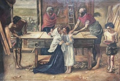 Christ in the House of His Parents The Carpenters Workshop Antique English Oil 