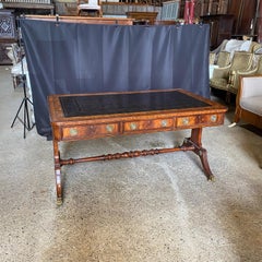 British Regency Style Maitland Smith Mahogany Partners Two Sided Desk
