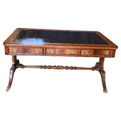 Vintage British Regency Style Maitland Smith Mahogany Partners Two Sided Desk