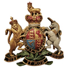 Retro British Royal Coat of Arms Wall Plaque This Is a Large Scale Piece 