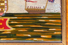 British Sailor's Naive Woolwork of Royal Navy Ship H.M.S. St George