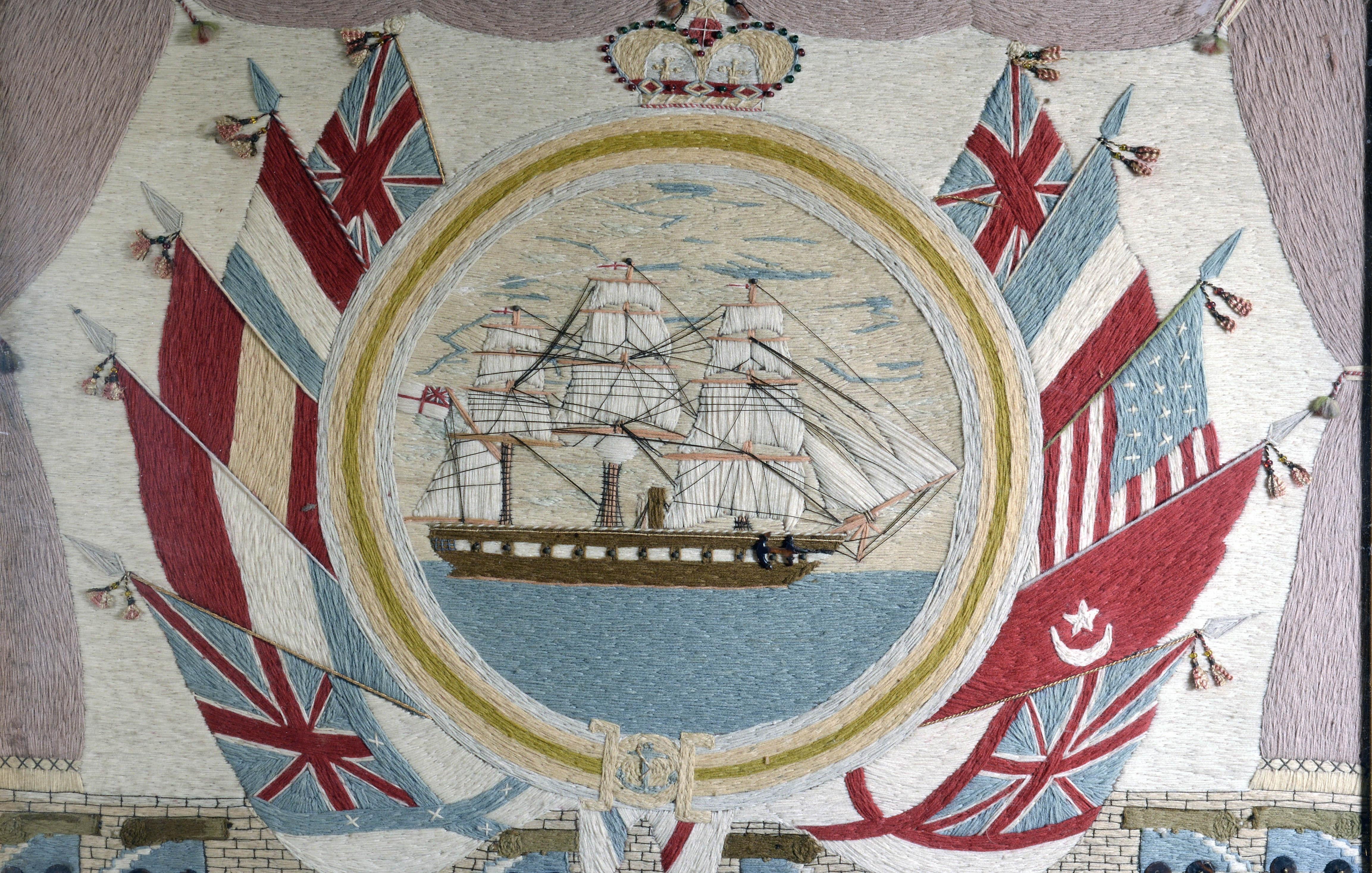 English British Sailor's Woolwork Flag of Nations