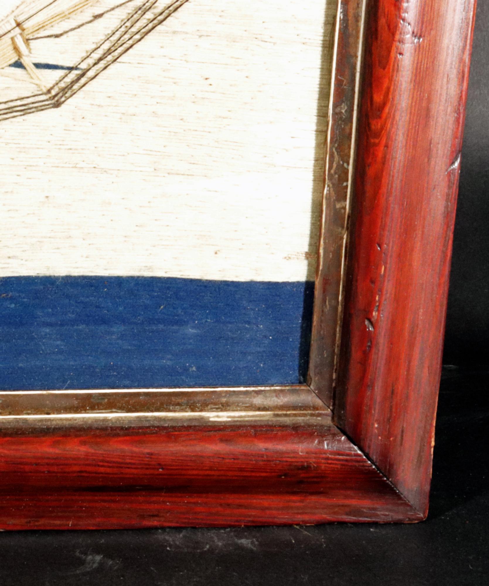 Late 19th Century British Sailor's Woolwork of a Royal Navy Second Rate Battleship For Sale