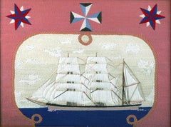 British Sailor's Woolwork or Woolie of a Royal Navy Ship, circa 1870