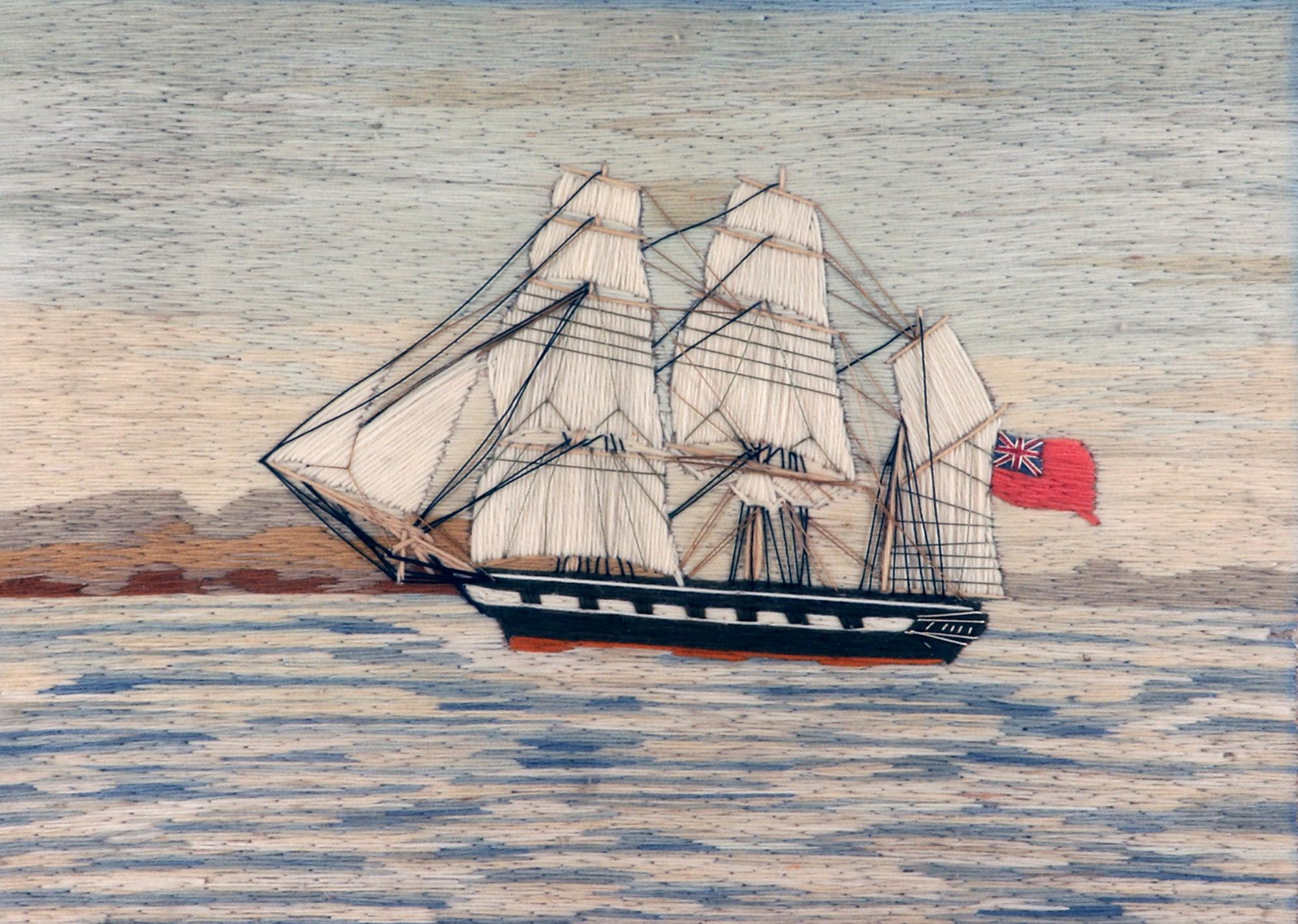 Lana de marinero británico de un barco de la Marina Real Británica con enseña roja en venta 1