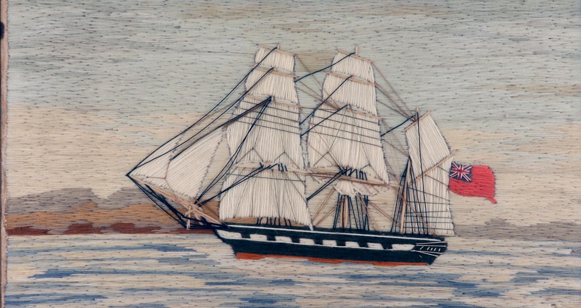 Lana de marinero británico de un barco de la Marina Real Británica con enseña roja en venta 2
