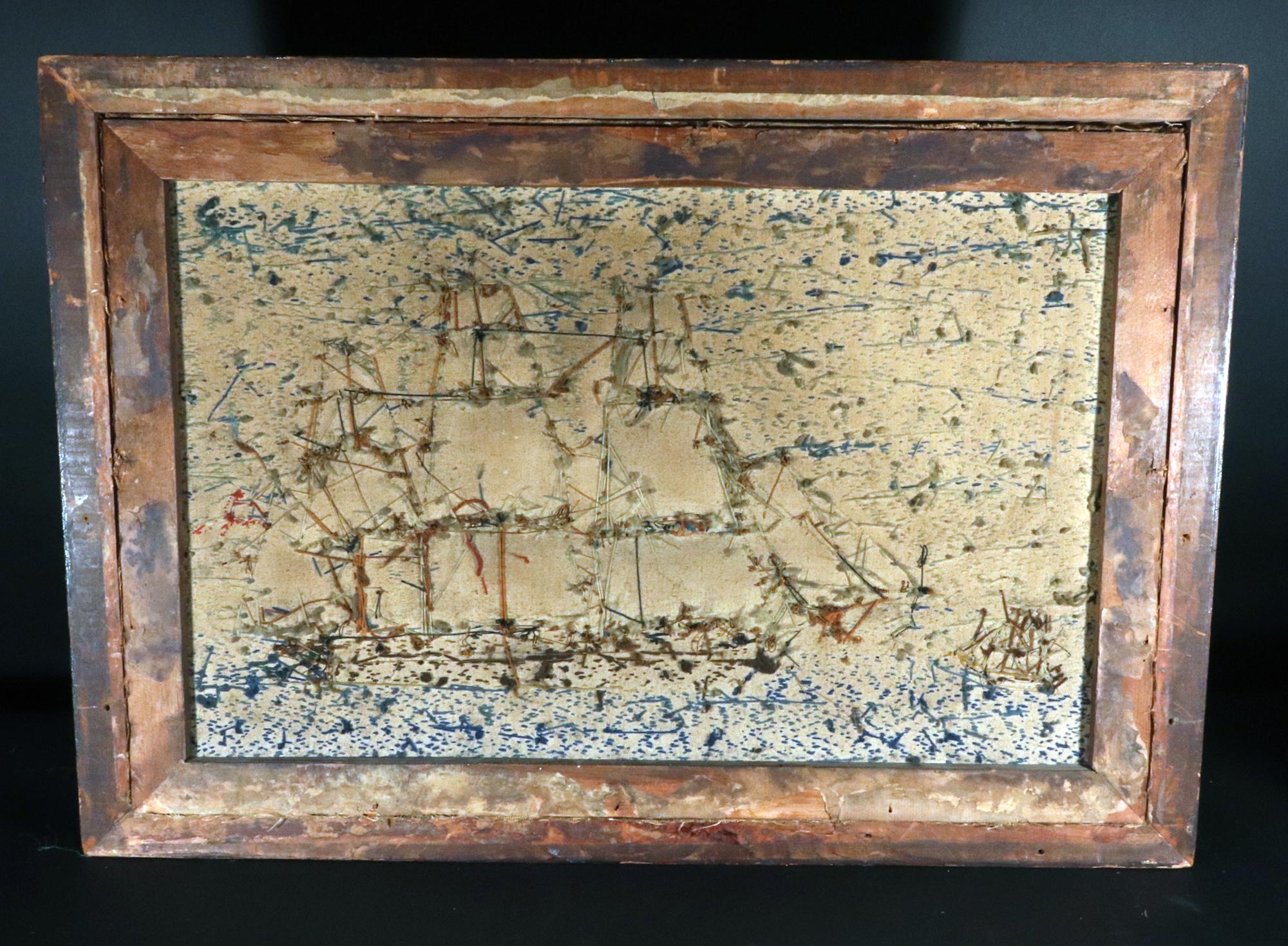 British Sailor's Woolwork of a Royal Navy White Fleet Frigate For Sale 7