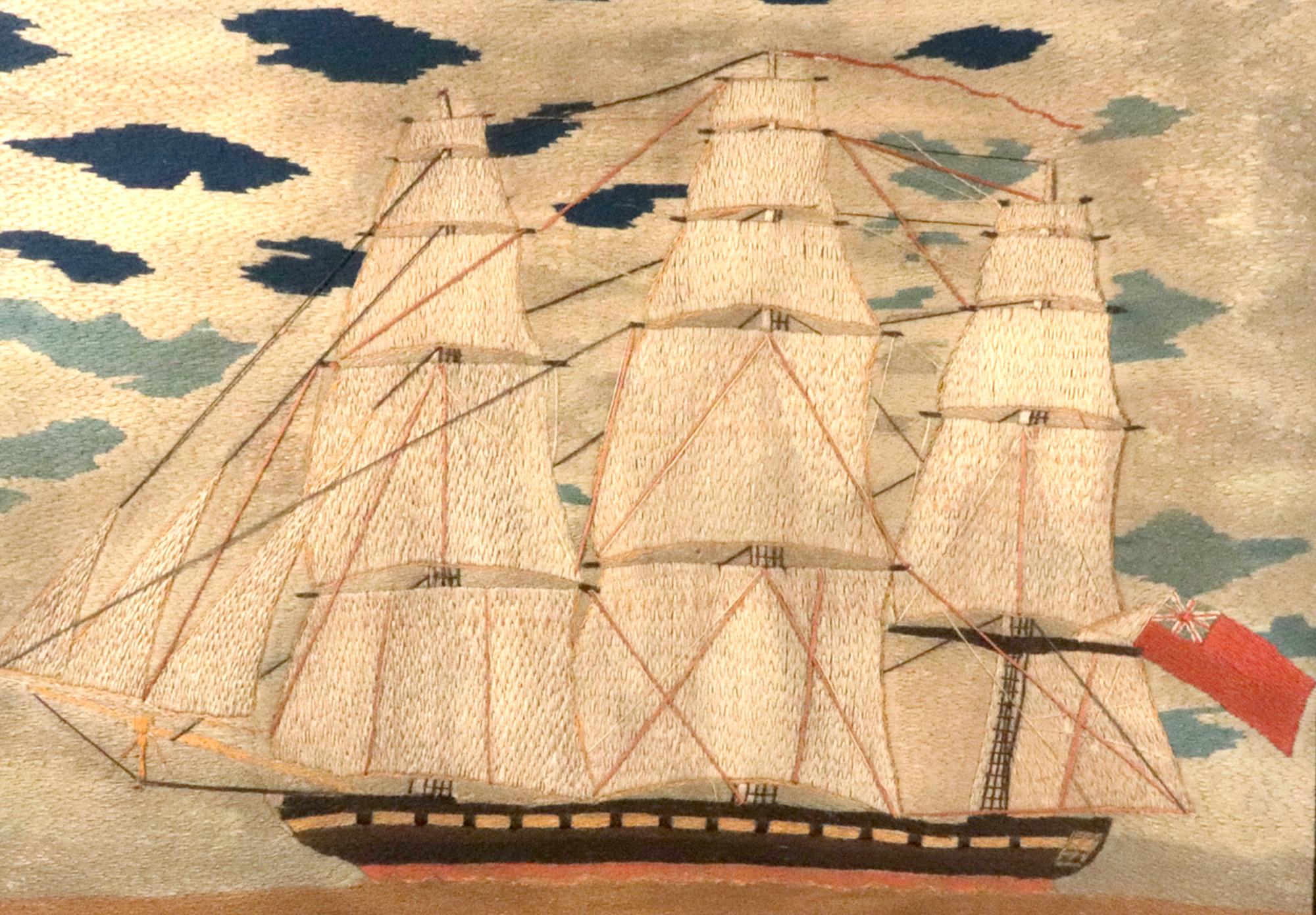 British Sailor's Woolwork of a Tea Clipper For Sale 4