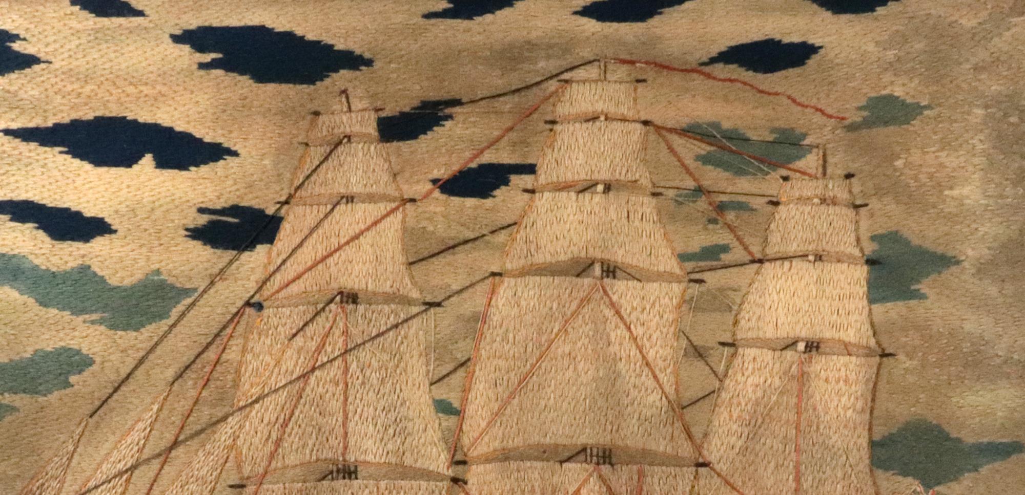 British Sailor's Woolwork of a Tea Clipper In Good Condition For Sale In Downingtown, PA