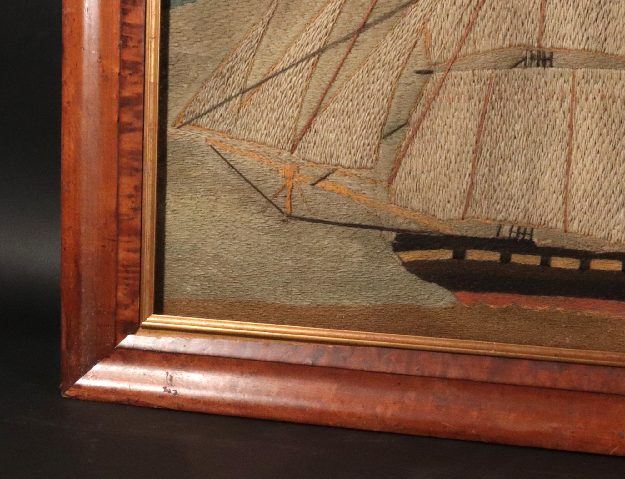 British Sailor's Woolwork of a Tea Clipper For Sale 1