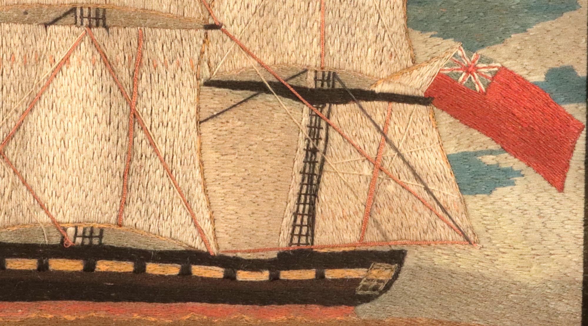 British Sailor's Woolwork of a Tea Clipper For Sale 2