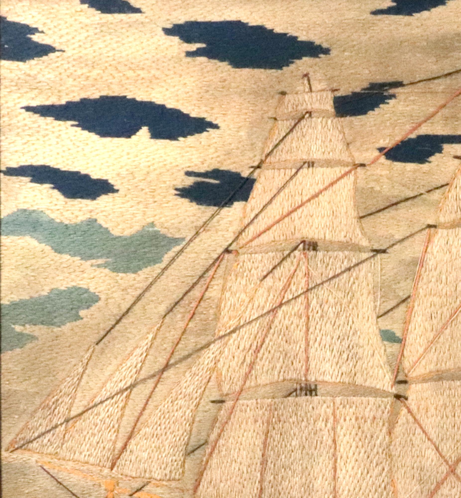 British Sailor's Woolwork of a Tea Clipper For Sale 3