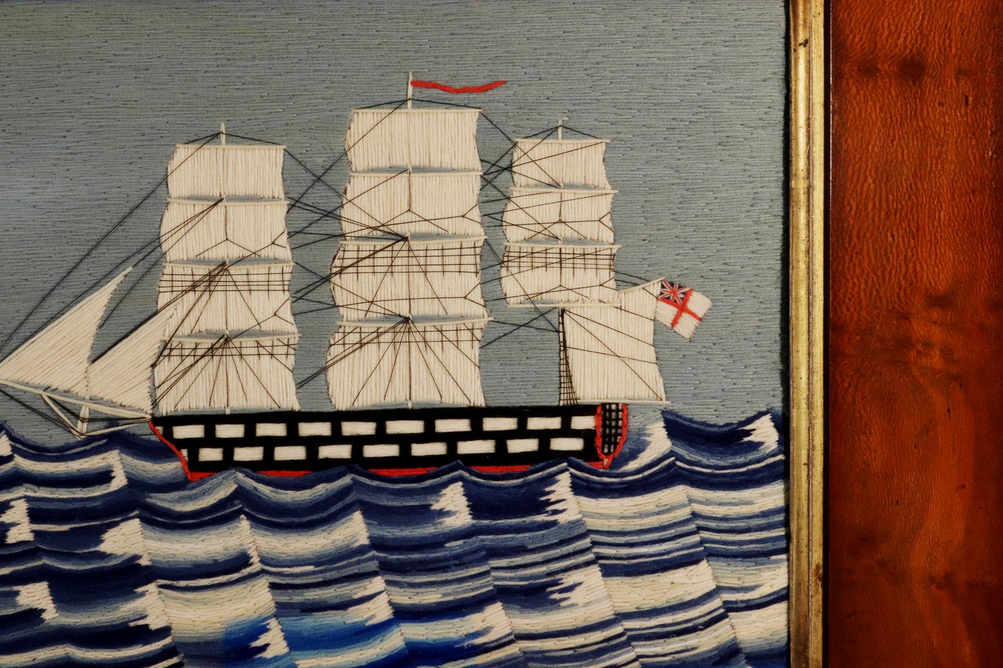 British Sailor's Woolwork des britischen Royal Navy-Schiffs (19. Jahrhundert) im Angebot