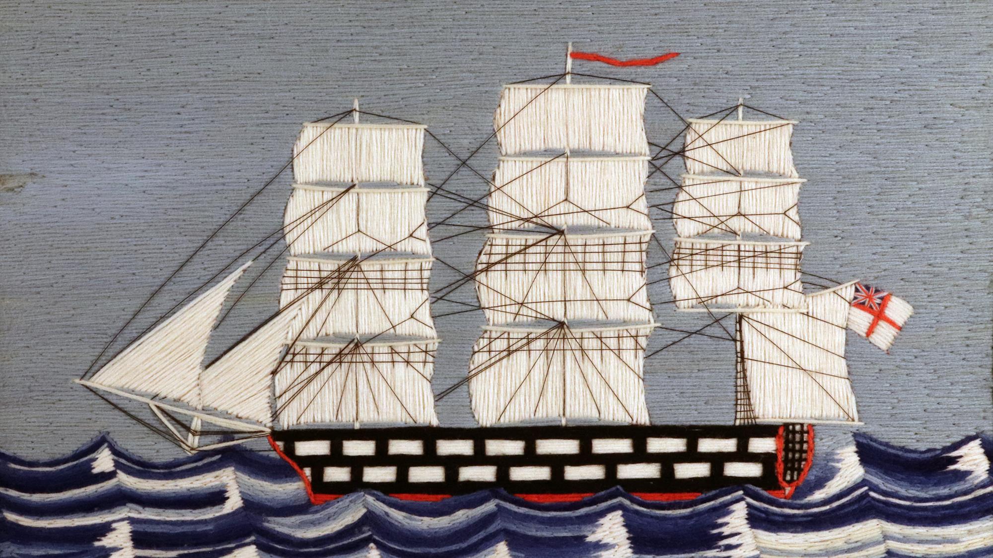 British Sailor's Woolwork des britischen Royal Navy-Schiffs (Wolle) im Angebot