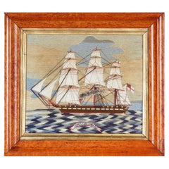 Antique British Sailor's Woolwork of H.M.S. Challenger