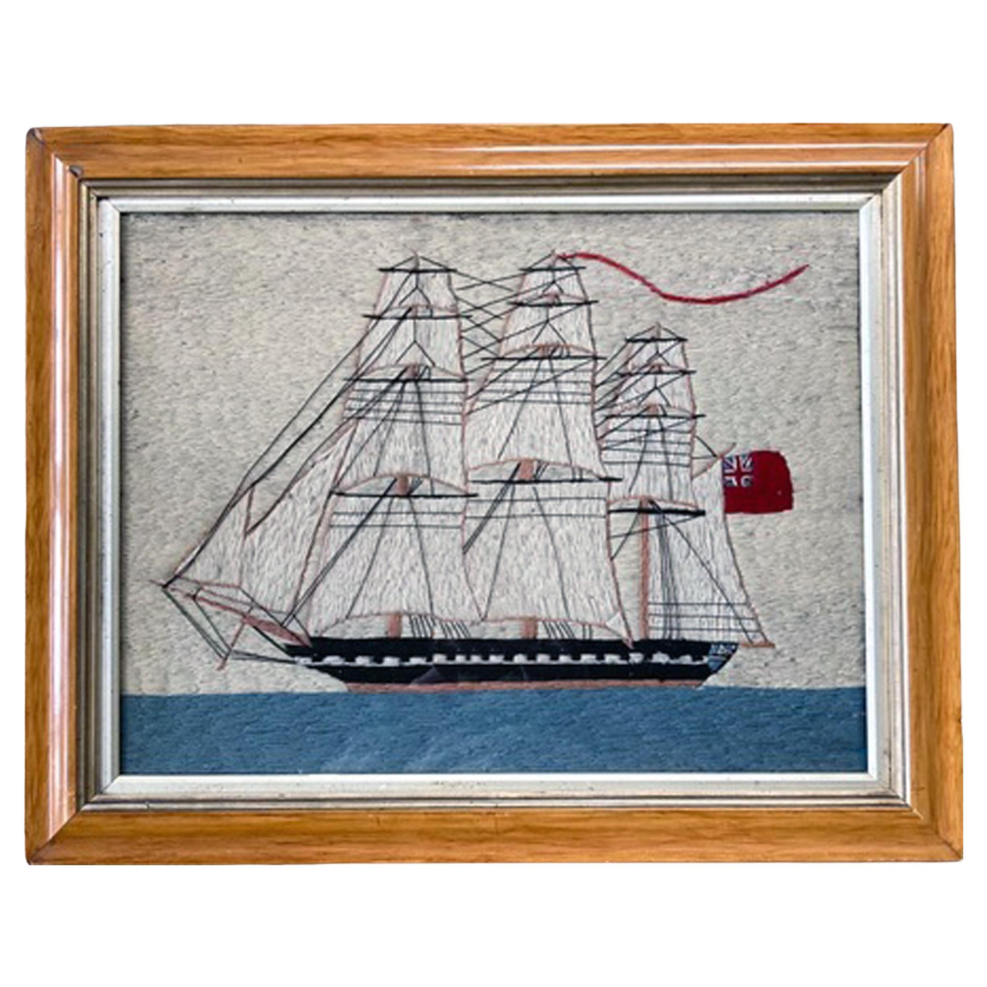Lana de Marinero Británico de Buque Mercante a Toda Vela