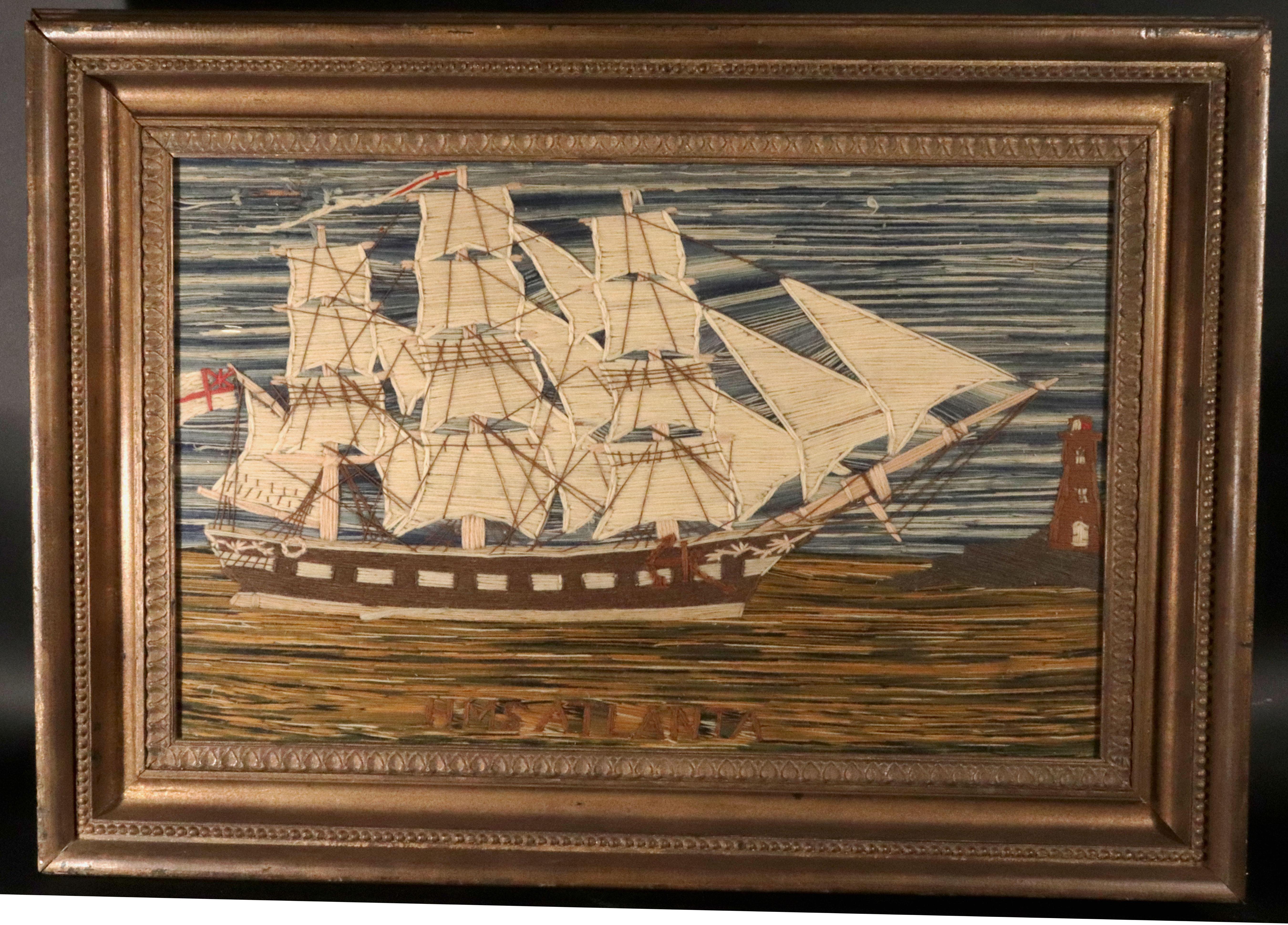 Große und historisch bedeutsame Seemannswolle der HMS Atalanta,
Britisch, 
Um 1880.

Diese große und beeindruckende Seemannswolle, oder 