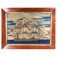 British Sailor's Woolwork of Royal Navy Ship, England, 1875