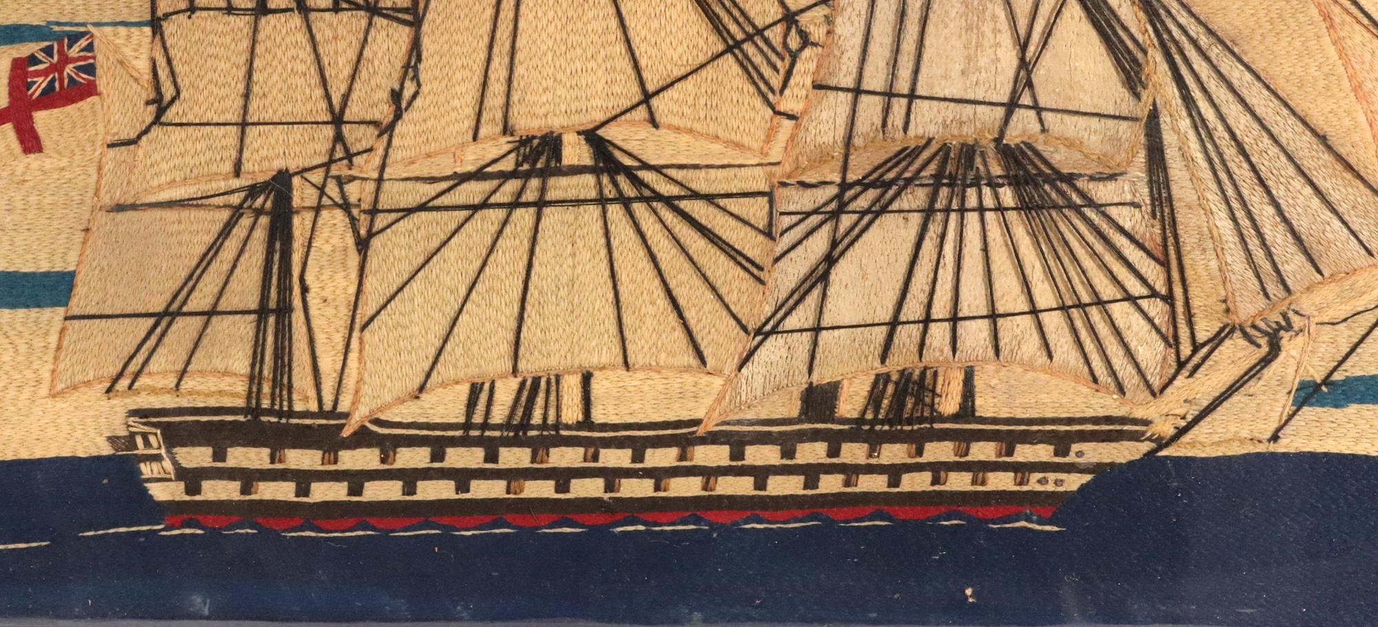English British Sailor's Woolwork of Royal Navy Ship For Sale
