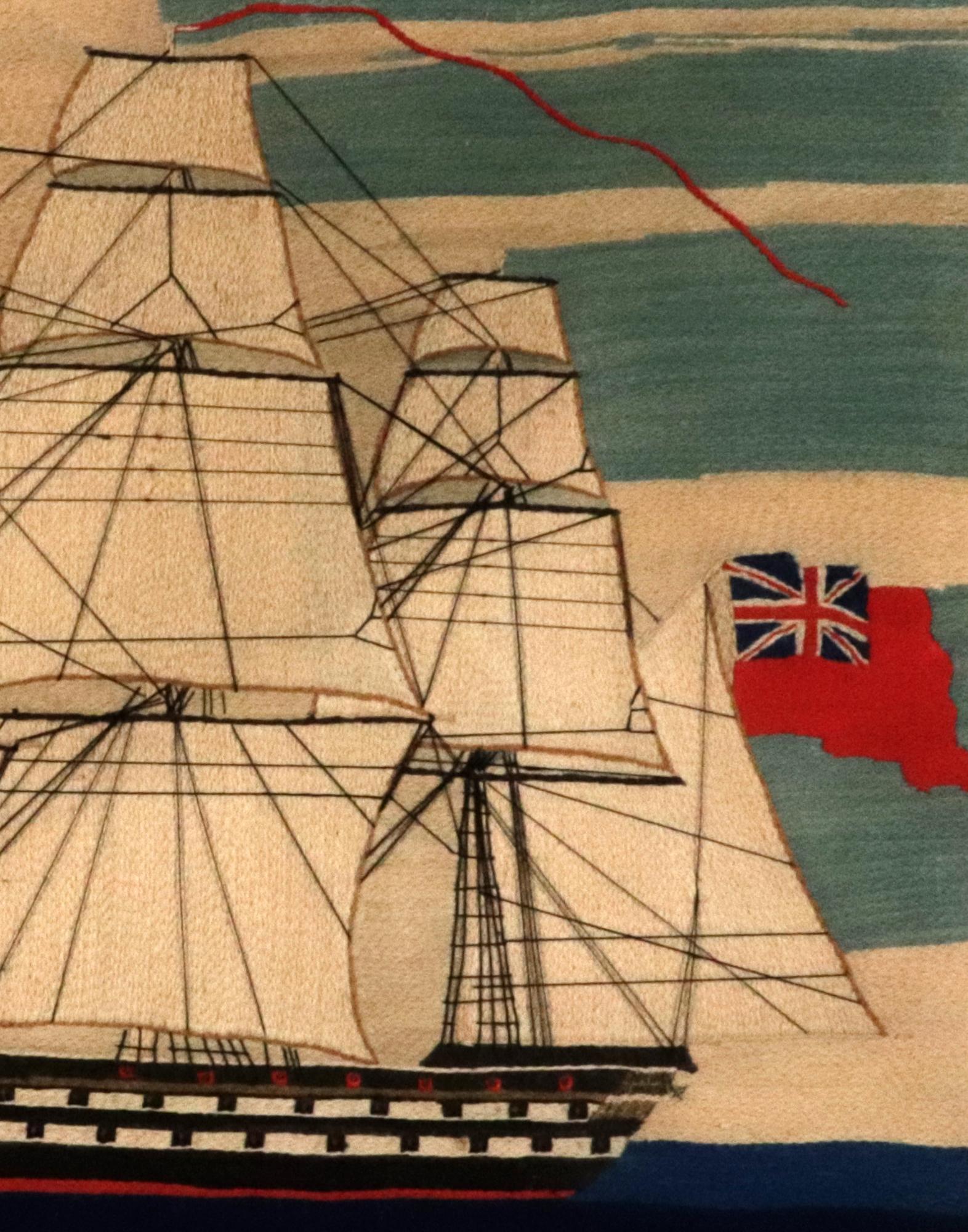 Artisanat Laine de matelot britannique d'un navire de second rang de la Royal Navy en vente