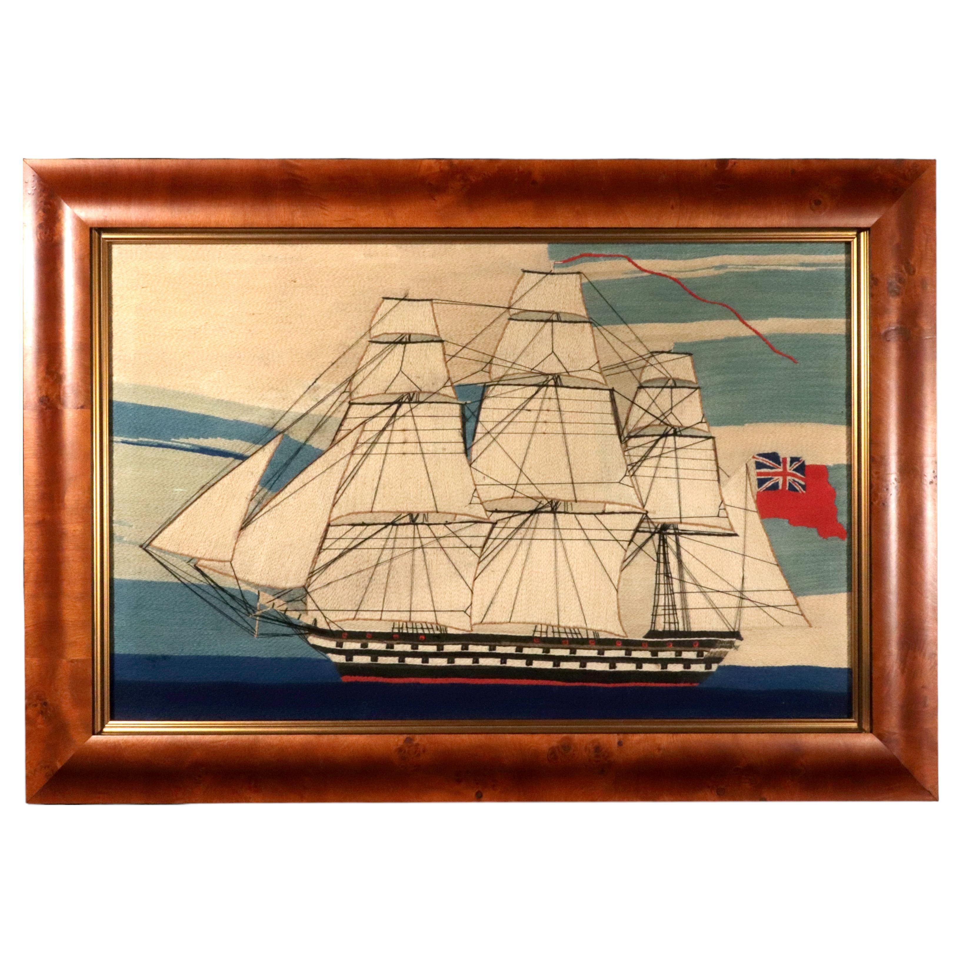 British Sailor's Woolwork of Second Rate Royal Navy Ship