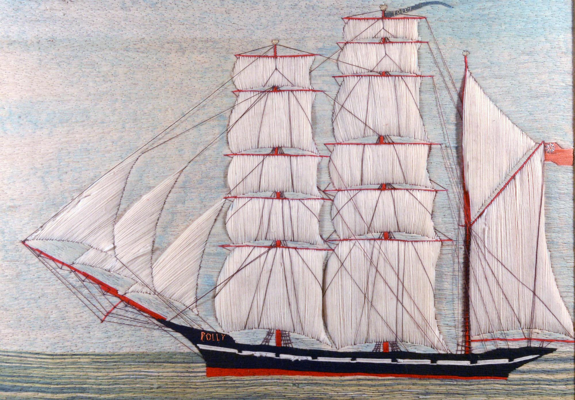 English British Sailor's Woolwork or Woolie of the Named  Barque 