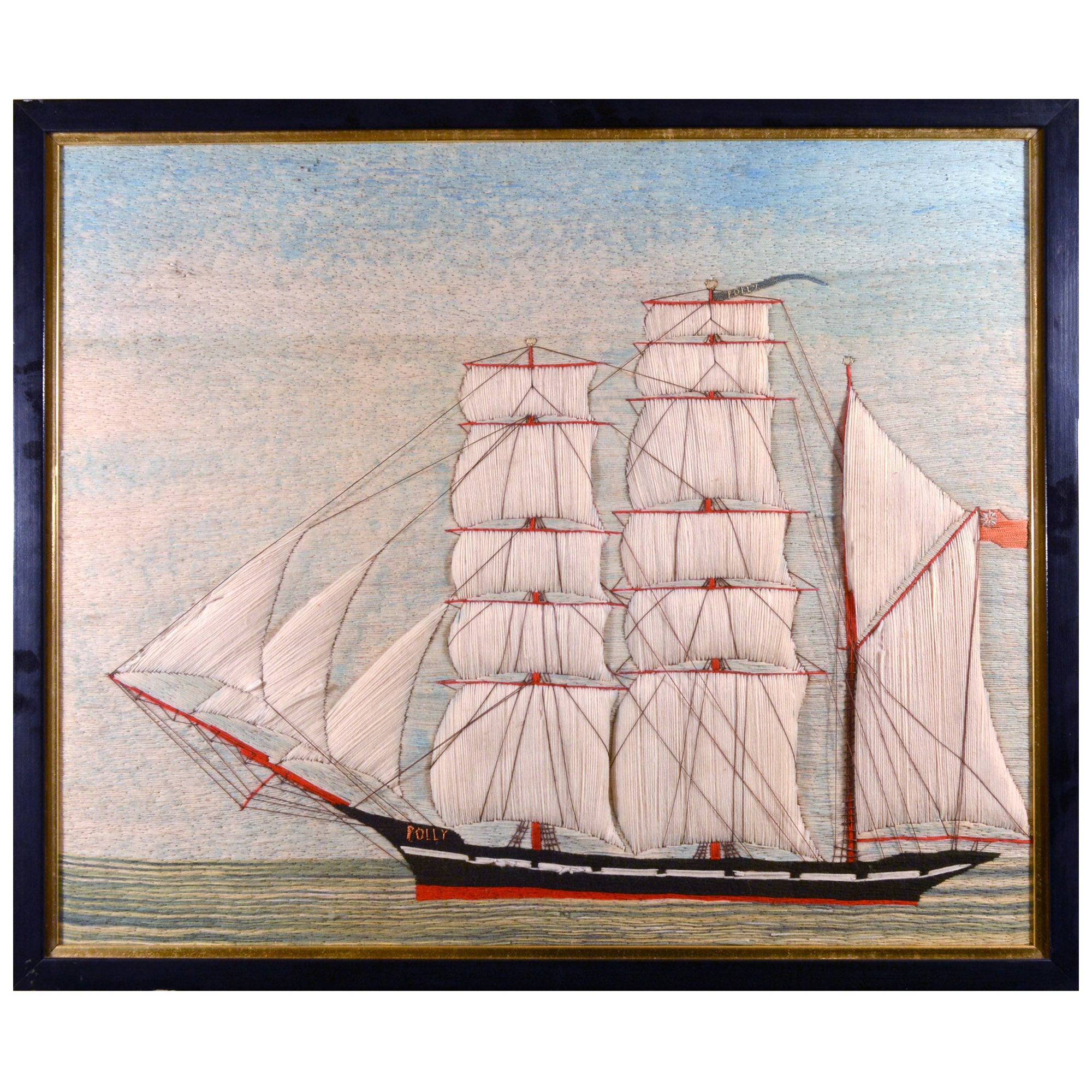 British Sailor's Woolwork or Woolie of the Named  Ship "Polly"