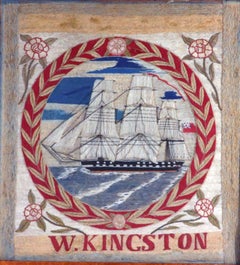British Sailor's Woolwork, Signed W. Kingston