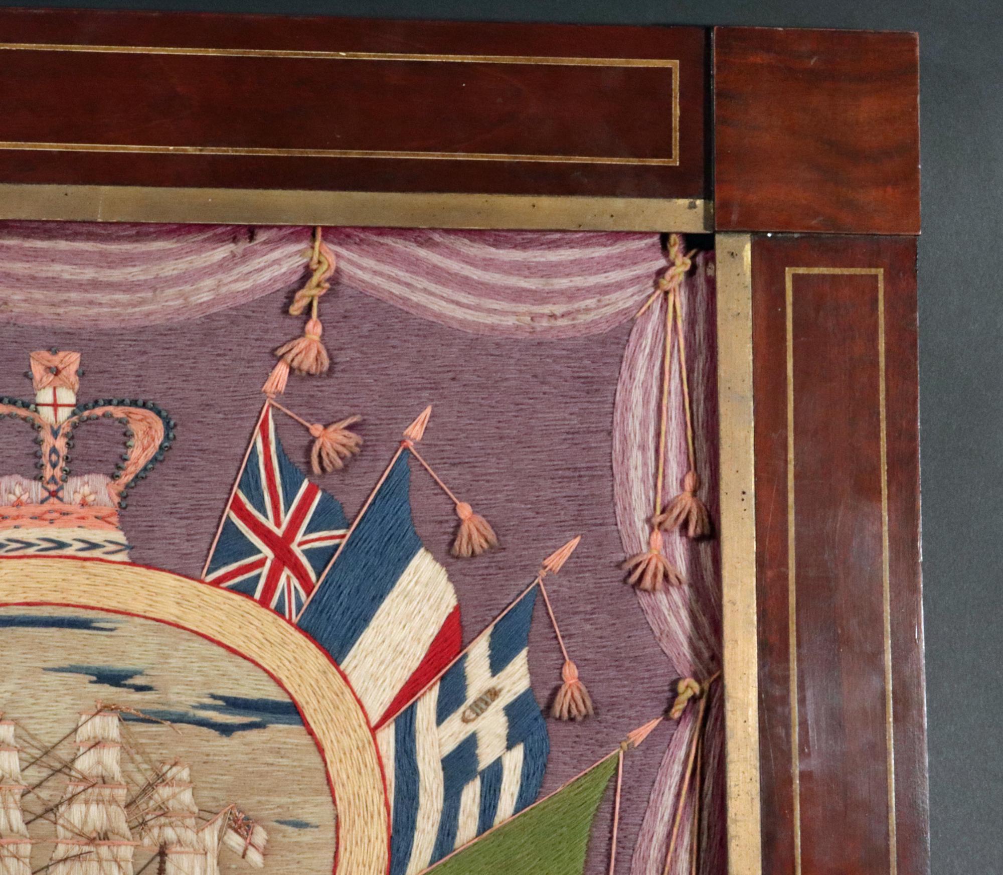 British Sailor's Woolwork with Flags of Nations,  Circa 1875 1