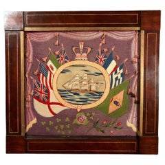 British Sailor's Woolwork with Flags of Nations,  Circa 1875